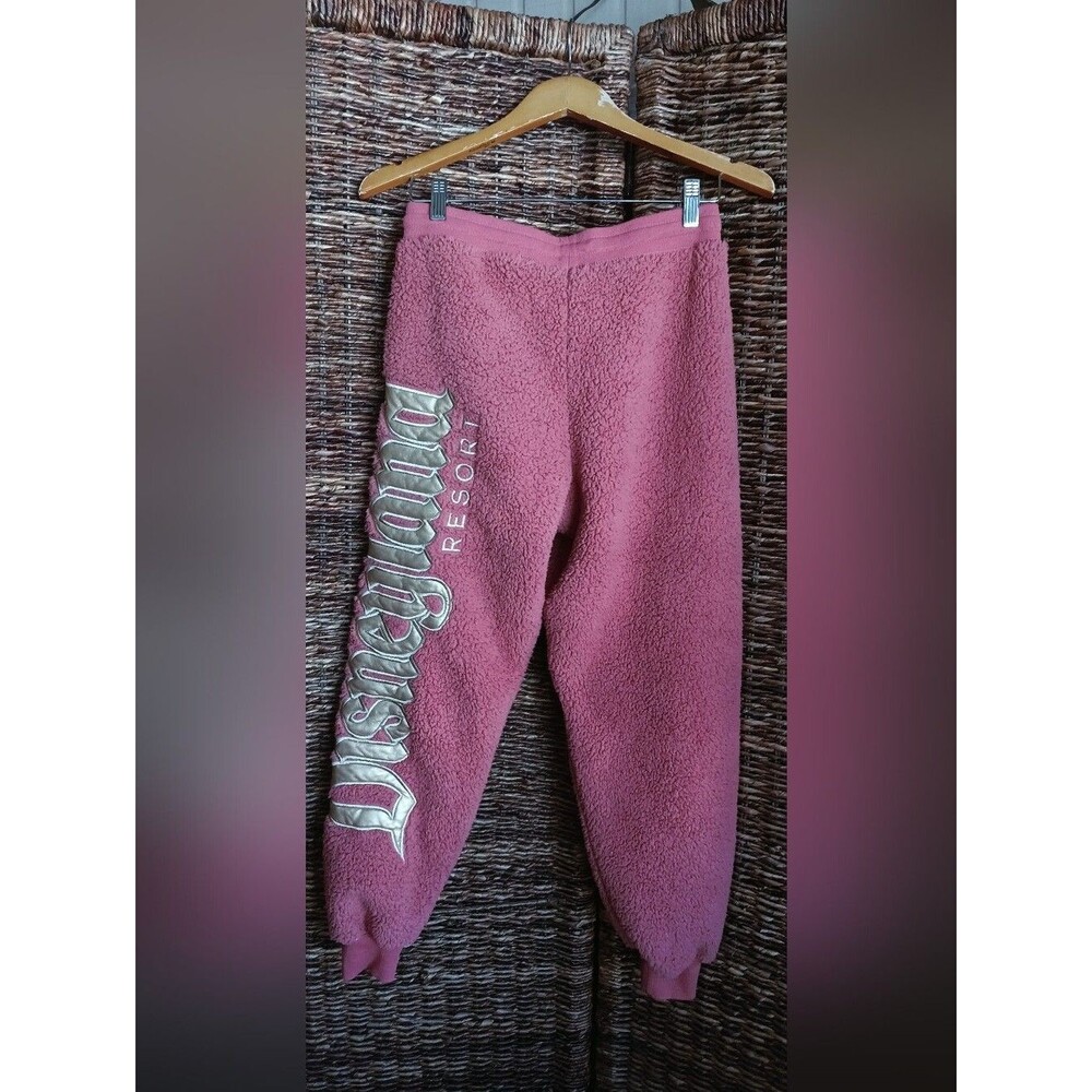 Disney Spirit Jersey Rose Gold Disneyland Resort Sherpa Joggers Women’s Size XS